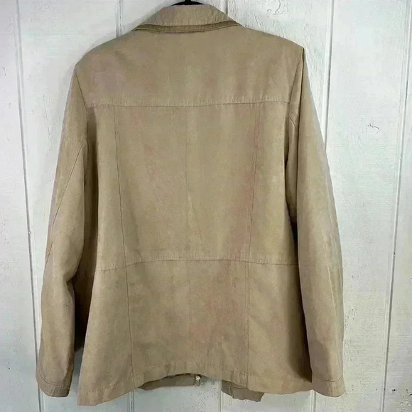 Ensign Collection Men’s Faux Suede Stripe Lined Zip up Snap up jacket Size 42/L - Picture 12 of 13
